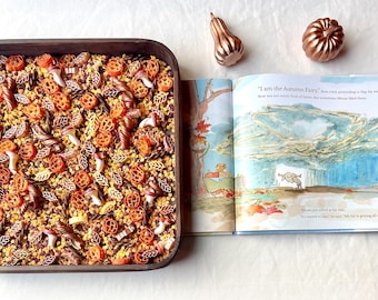 Autumn Sensory Bin Filler: Painted Pasta, Fall Woodland Tinker Tray