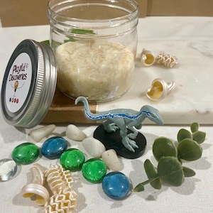 Play Dough Sensory Jar – Dinosaur, Mermaid, or Unicorn Playdough Kit Homemade Natural Sensory Play On the Go Activities Gift for Kids
