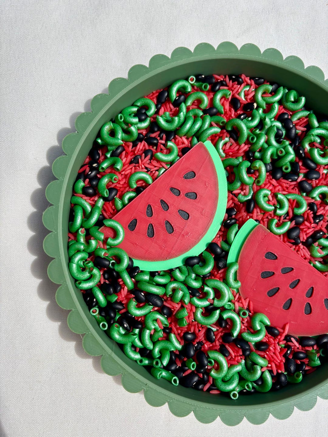 Watermelon Sensory Bin Learning Play Kit: 3D Printed Fruit Slices, Math ...