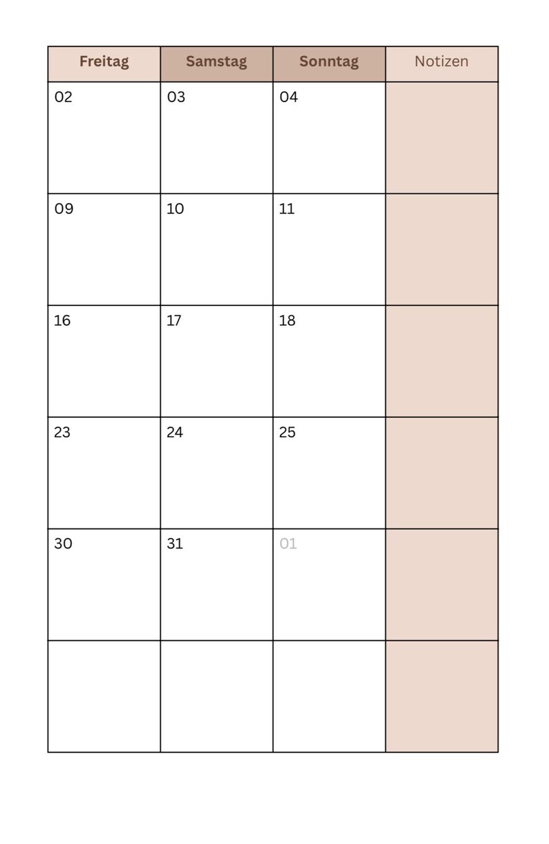 Kalender 2026 PDF Zum Ausdrucken | Wochenplaner Mit Zielen, Vision