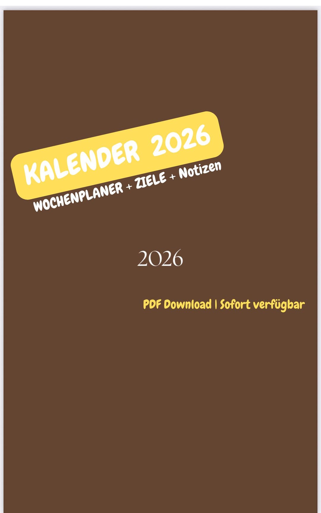 Kalender 2026 PDF zum Ausdrucken | Wochenplaner mit Zielen, Vision