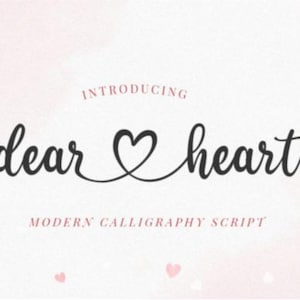 Heart Script Font, Script Font, Font with Hearts ttf Font with Tails, Heart Font, Wedding Font, Cursive Font, Font for Cricut, Script Font