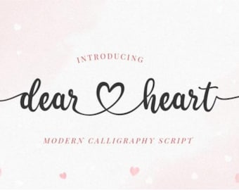 Fuente de escritura de corazón, fuente de escritura, fuente con corazones, fuente ttf con colas, fuente de corazón, fuente de boda, fuente cursiva, fuente para Cricut, fuente de escritura