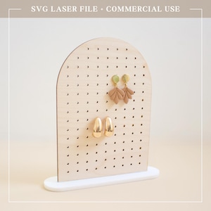 Arch earring stand laser SVG file