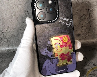 Custodia per iPhone in acrilico con texture effetto seta, semitrasparente, artistica, compatibile con modelli iPhone 13, 14 e 15. Resistente agli urti.