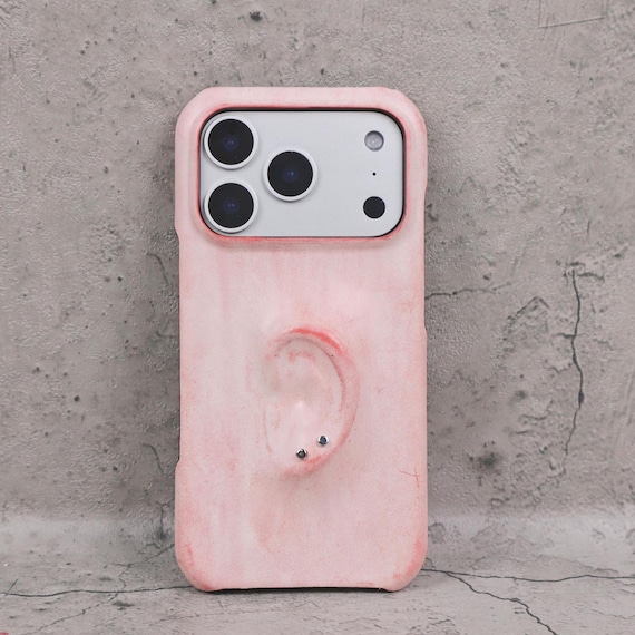 Ear Relief Artistic iPhone Case Handmade Apple Phone Cover Modern Stand  Holder Christmas Gift For Art Lovers Designers Artsy iPhone Case