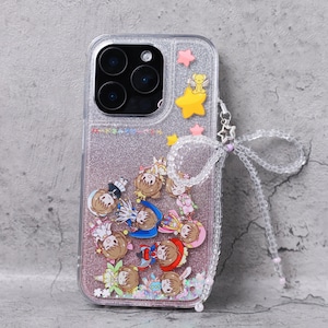 Cardcaptor Sakura Sand iPhone Case Anime Cartoon Sand Case Air Pressure Protection Soft Edge Hard Back for Gamers & Girls Otaku Girl Gift