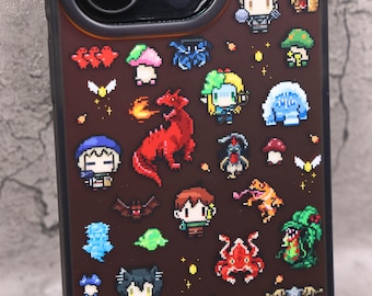Delicious In Dungeon Anime Pixel Art Iphone Case Holographic Backplate Food Monsters Xmas Festive Gift For Apple Lovers Manga Lovers Gift