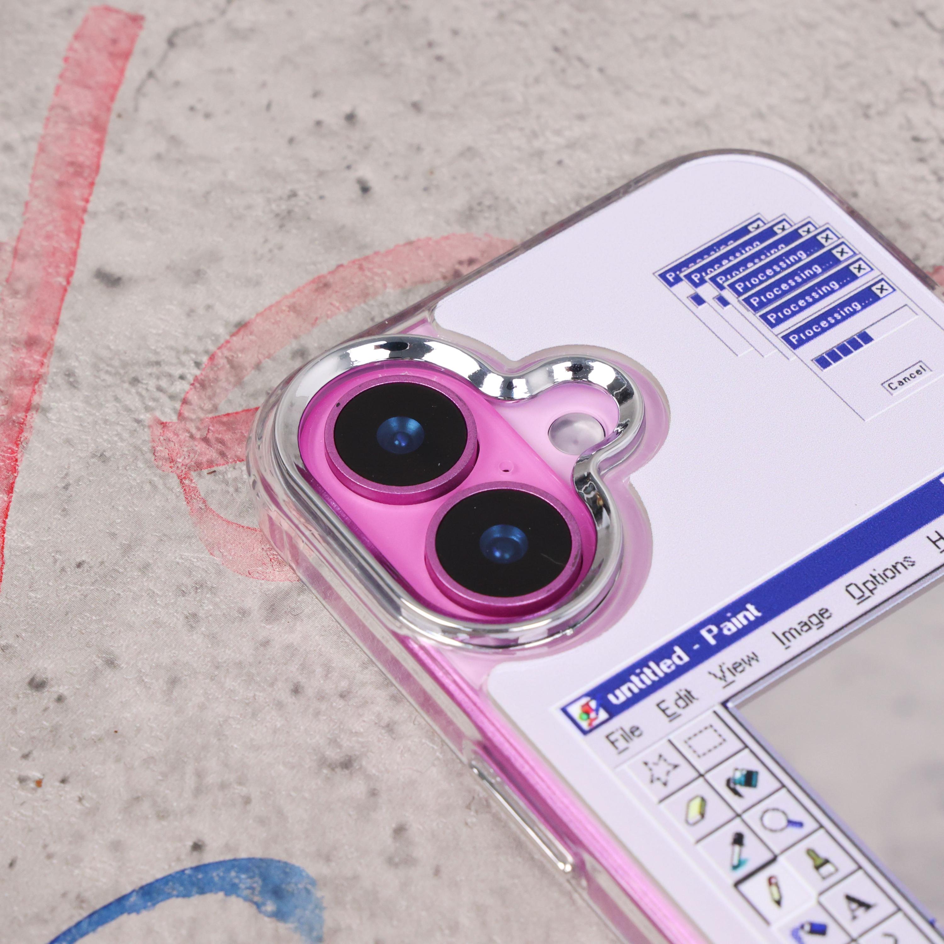 Retro PS Interface iPhone Case With Mirror Transparent Hard Shell