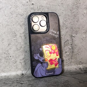 Show & Through Silk Texture Acrylic iPhone Case with semi-transparent acrylic backplate and soft silicone bumper. This phone case combines high-end art design with superior protection. The unique silk-textured backplate is mirrored using an electroplating process, adding a sleek and glossy finish to your iPhone. Ideal for those who appreciate custom artwork, it’s designed with a high-precision G6 Ricoh print to showcase an original illustration.