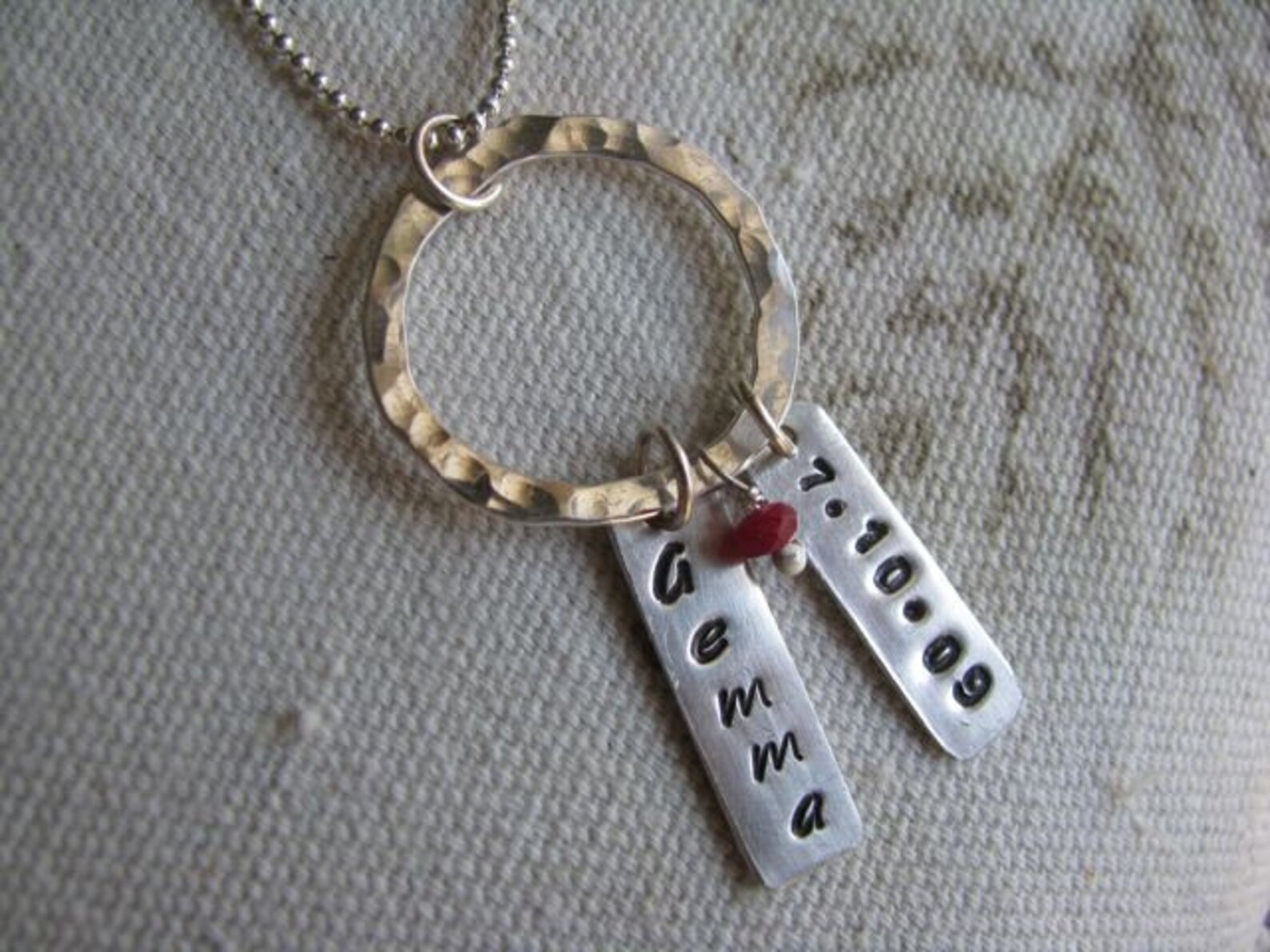 Stamped Charm Necklace Etsy
