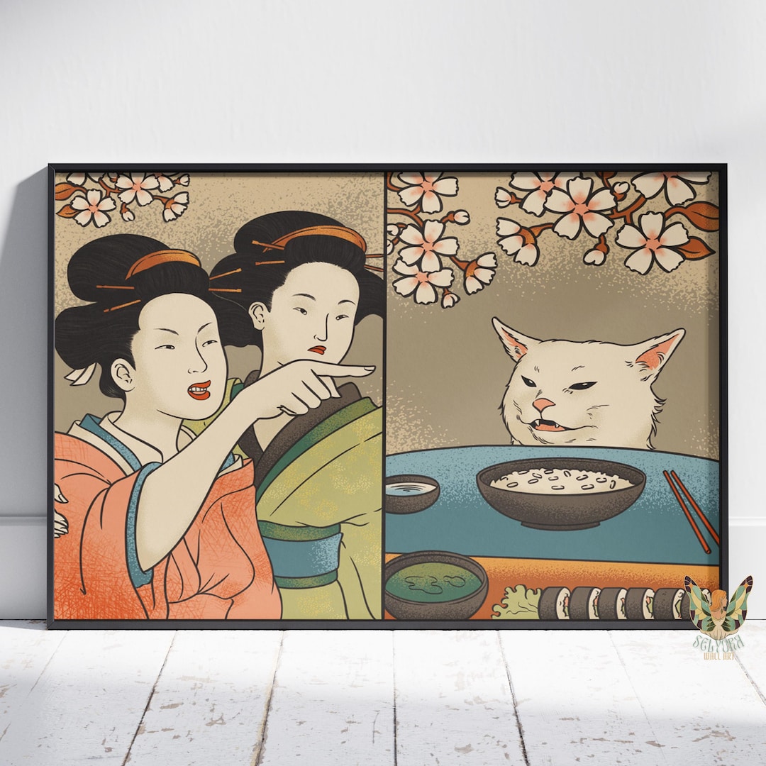 Woman Yelling at a Cat Poster | Japanese Meme Wall Art | Unframed ...