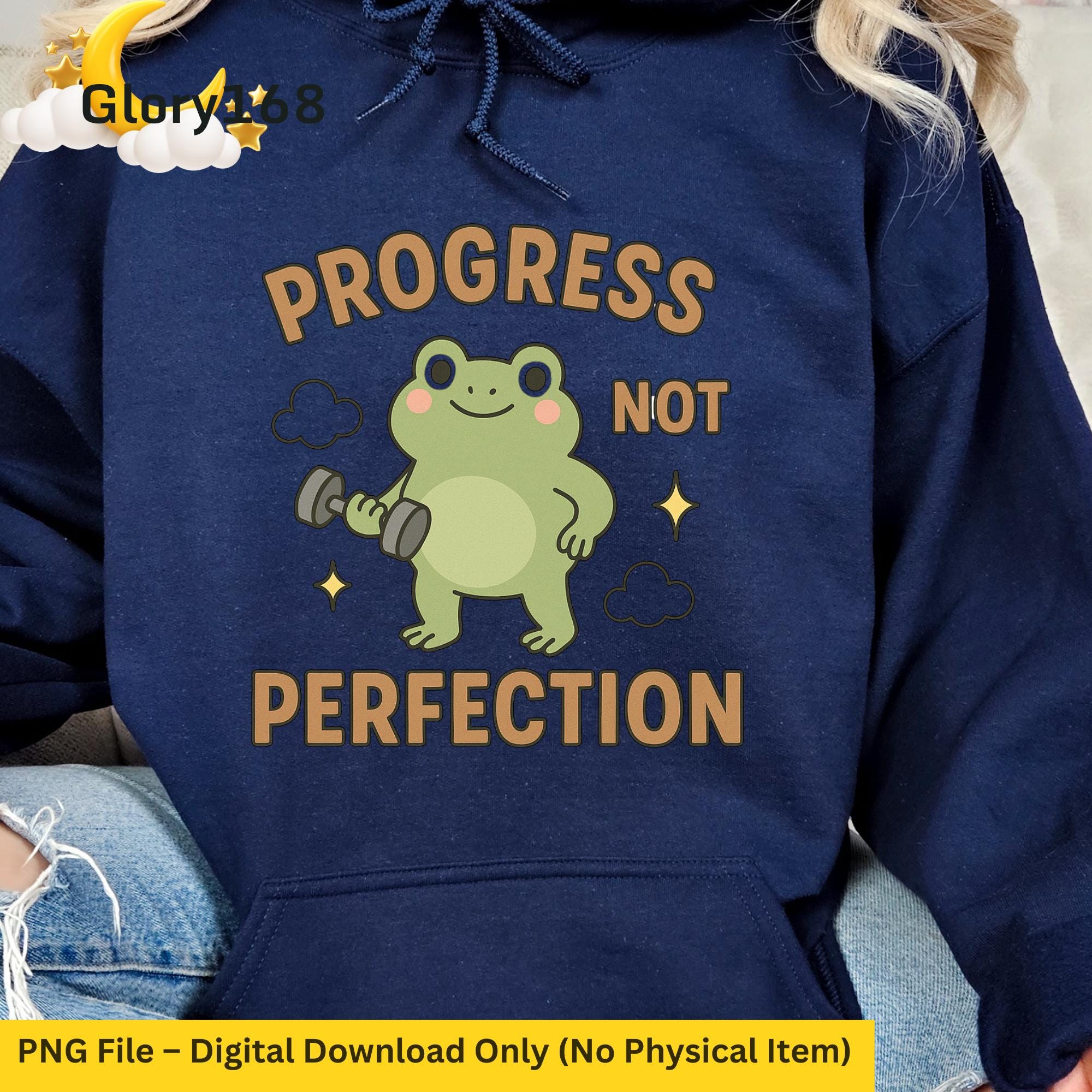 progress-not-perfection-frog-png-motivational-kawaii-gym-clipart