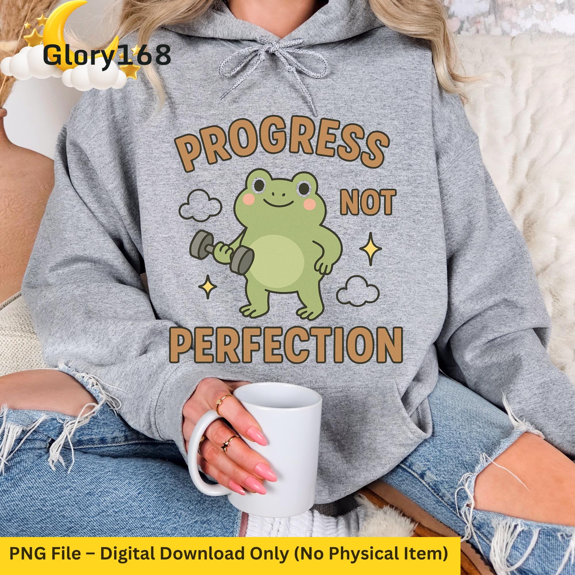 progress-not-perfection-frog-png-motivational-kawaii-gym-clipart