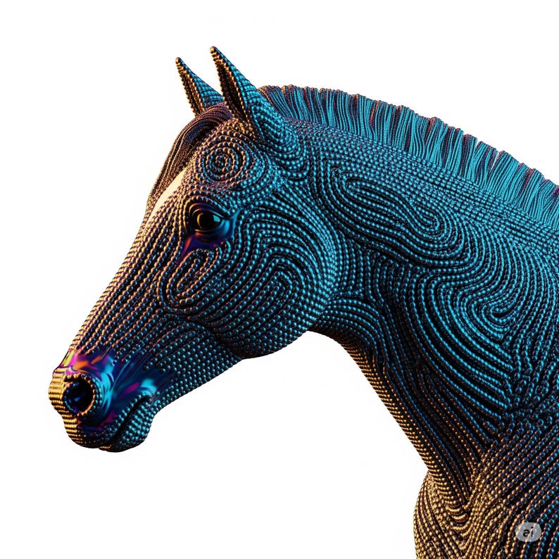 Horse a Hours Art, Modern Horse Digital Decor, Abstract Equine Head ...