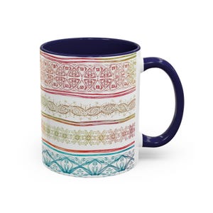 Colorful Patterned Accent Coffee Mug - Perfect Gift for Coffee Lovers, Home Decor, Kitchen Decor, Birthday Gift, Inspirational Mug