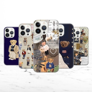 Custodia per telefono Teddy, simpatico orsetto, cover estetica per iPhone 16 15 14 13 12 11 Pro Max 8 Plus X, Samsung Galaxy S24 S23 S22 S20 Ultra, Pixel 8