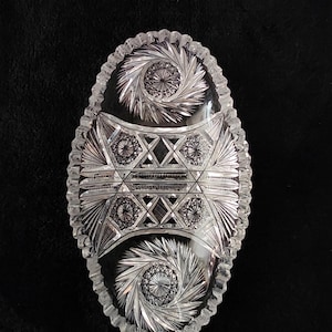 Antique American Brilliant Cut Glass Bowl ABP Crystal Vintage Deep Cut Centerpiece Early 1900s Elegant Home Decor