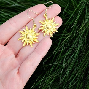 Sun Earrings | Celestial Jewelry | Gold Sun Dangle Earrings | Boho Sun Earrings | Festival Jewelry | Sunburst Earrings | Gifts for Her
