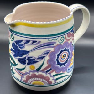 Poole Pottery Bluebird-kanna – handmålad lergodskanna (ca 1952-1955)