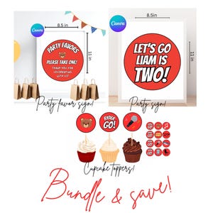 Danny Go inspired Birthday Party Birthday Cupcake Topper Welcome Sign party favor Digital Template