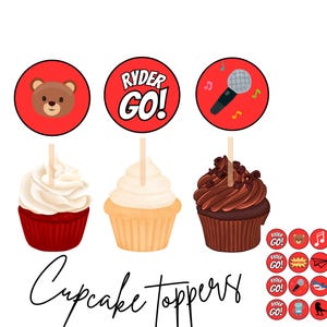 Danny Go inspired Birthday Party Birthday Cupcake Topper Digital Template