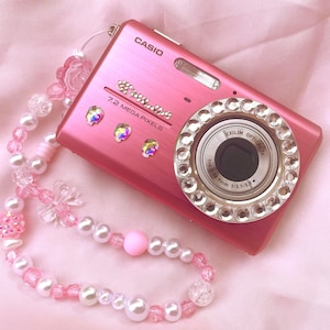 Mint Condition Casio Exilim Z-S75 pink + lots of accessories - Cute Y2k Aesthetic Decorated Digicam