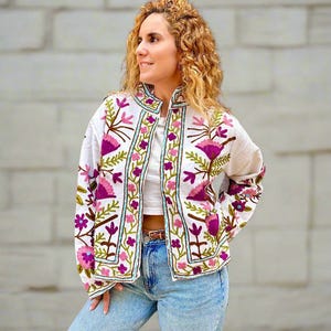 Bestickte Jacke aus Baumwolle