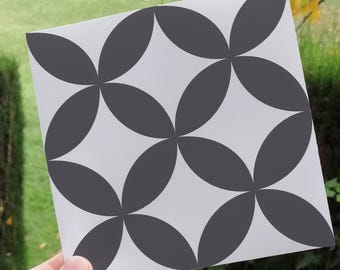 Modernistische bloementegelstickers, vinyllijmtegels, zelfklevende vinyltegels, verpakking van 10