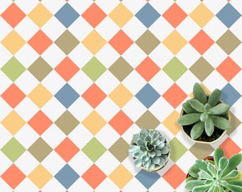 Adesivi per pavimenti in vinile con motivo a rombi, pavimenti in laminato vinilico autoadesivo durevole, piastrelle adesive per pavimenti