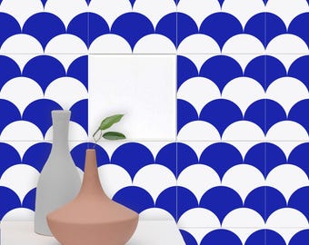 Modernist Sea Tile Stickers, selbstklebende Vinyl-Fliesenaufkleber, 10er-Pack