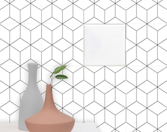 Modernist Cube Vinyl-Aufkleber, Vinyl-Fliesenaufkleber, selbstklebende Vinyl-Fliesen, 10 Stück