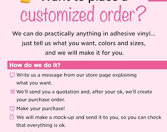 CUSTOMIZED ORDERS :)