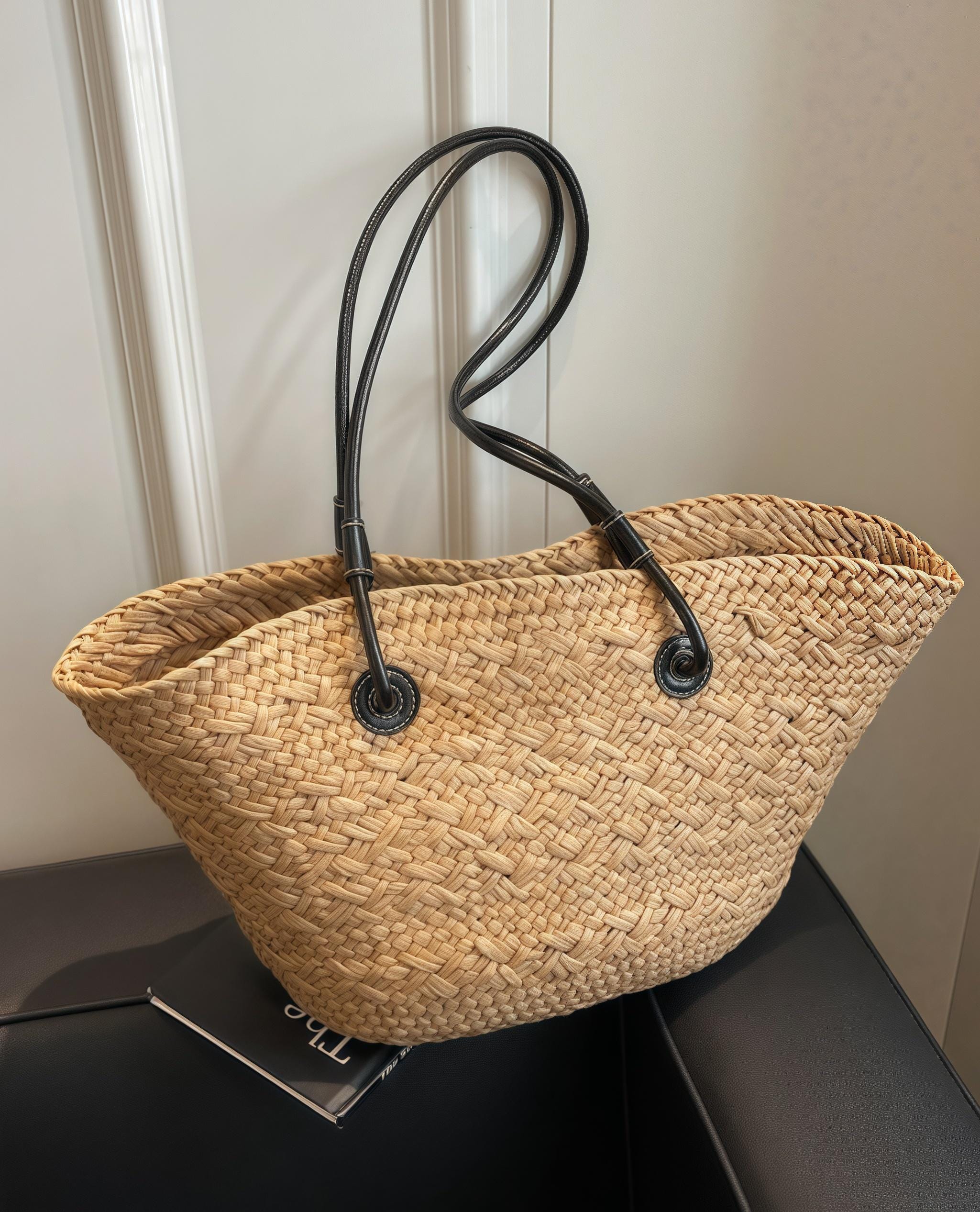 Straw Beach Tote Bag,Handmade Straw Woven Tote Bag,Summer Raffia Woven Tote,Gift For Her