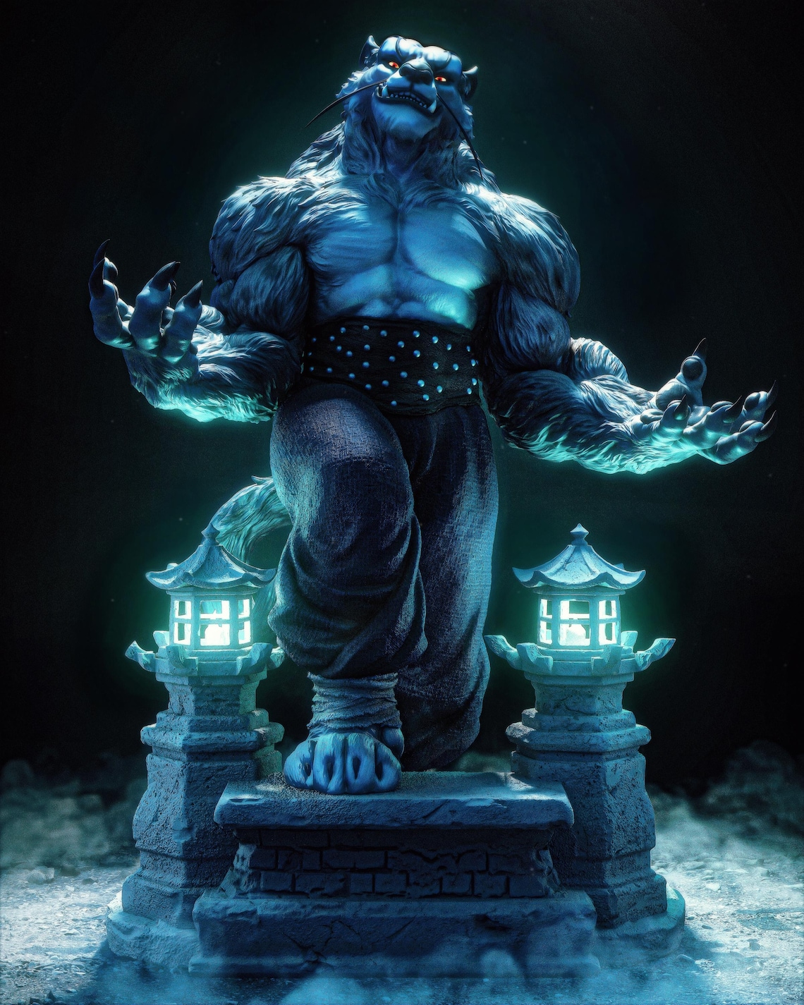 Tai Lung Snow Leopard Statue | Kung Fu Panda | 14K Resin Garage Kit | 3D Printed image 2