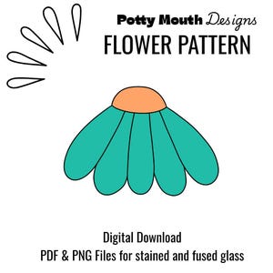 Stained Glass Eye Flower, Stained Glass Pattern, Digital Download, PDF, Digital Stained Glass Pattern Flower  Flowers