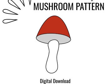 Stained Glass Mushroom, Stained Glass Pattern, Digital Download, PDF, Digital Stained Glass Pattern Mushroom Mush Room
