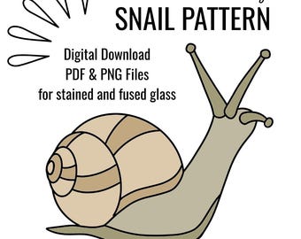 Caracol de vitral, patrón de caracol de vitral, descarga digital, PDF, patrón de caracol de vitral digital