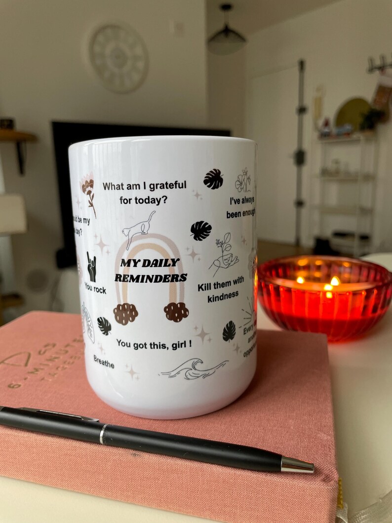 Mentale Gesundheit Becher: Tägliches Affirmationen Cup Geschenk Tech Girls 15oz Bild 6
