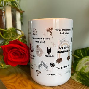 Mentale Gesundheit Becher: Tägliches Affirmationen Cup Geschenk Tech Girls 15oz Bild 13