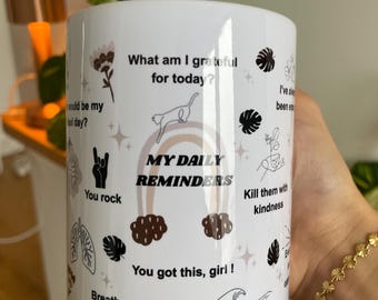 Mentale Gesundheit Becher: Tägliches Affirmationen Cup Geschenk Tech Girls 15oz