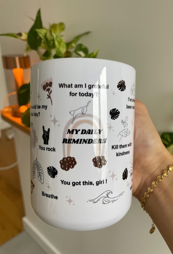 Mentale Gesundheit Becher: Tägliches Affirmationen Cup Geschenk 15oz