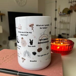 Mentale Gesundheit Becher: Tägliches Affirmationen Cup Geschenk Tech Girls 15oz Bild 11