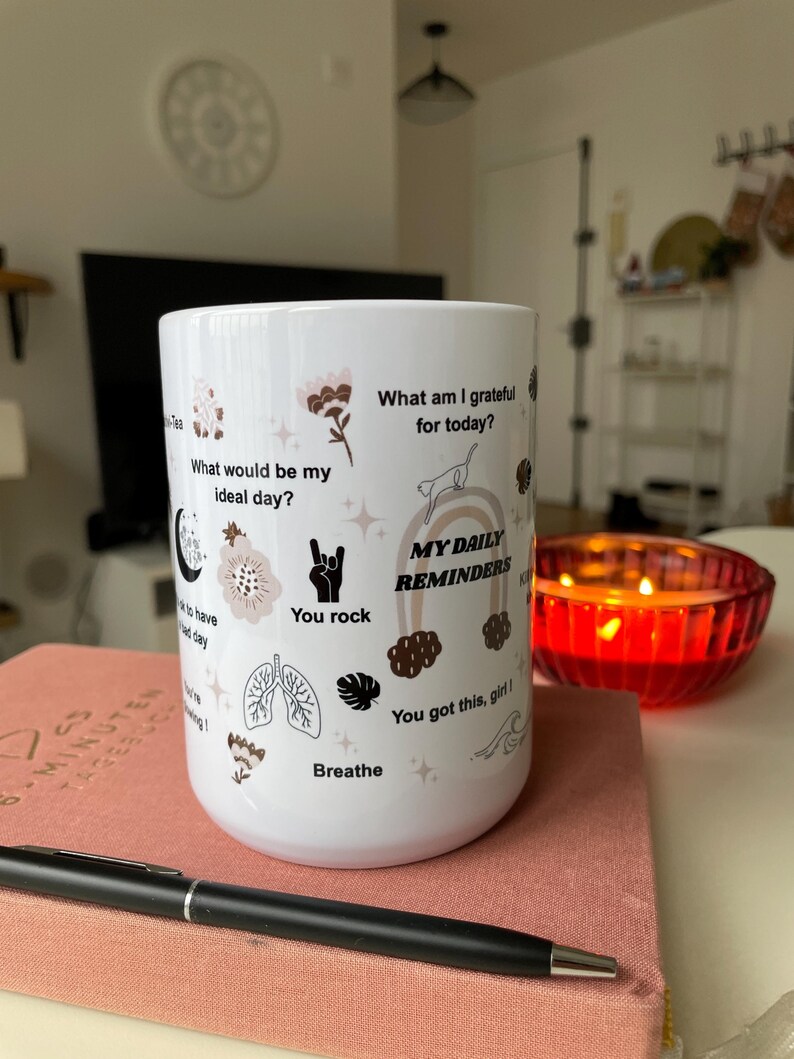 Mentale Gesundheit Becher: Tägliches Affirmationen Cup Geschenk Tech Girls 15oz Bild 11