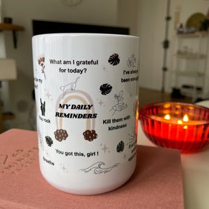 Mentale Gesundheit Becher: Tägliches Affirmationen Cup Geschenk Tech Girls 15oz Bild 12