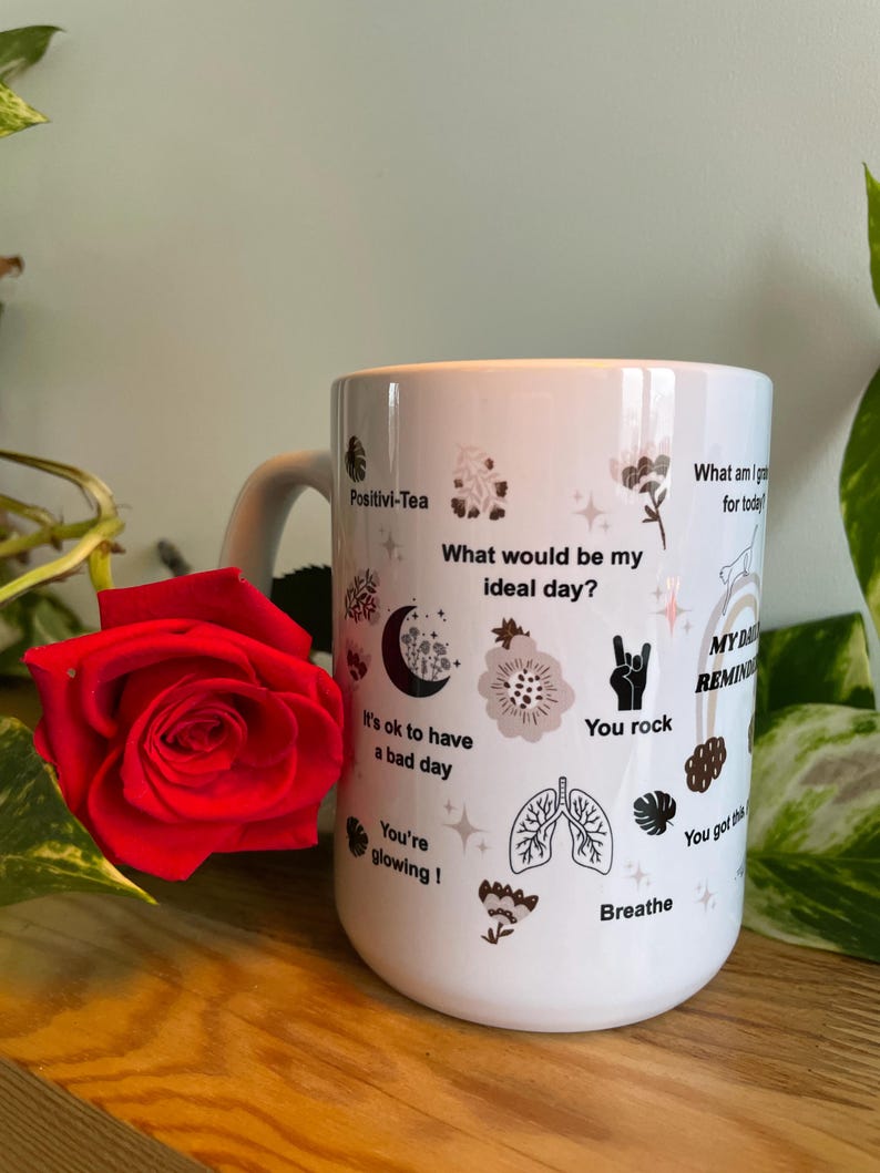 Mentale Gesundheit Becher: Tägliches Affirmationen Cup Geschenk Tech Girls 15oz Bild 15