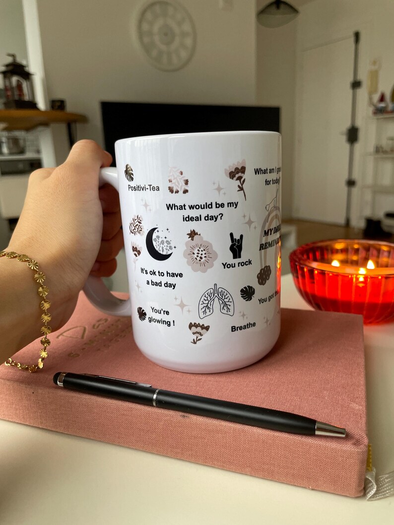 Mentale Gesundheit Becher: Tägliches Affirmationen Cup Geschenk Tech Girls 15oz Bild 8