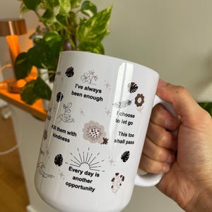Mentale Gesundheit Becher: Tägliches Affirmationen Cup Geschenk Tech Girls 15oz Bild 2