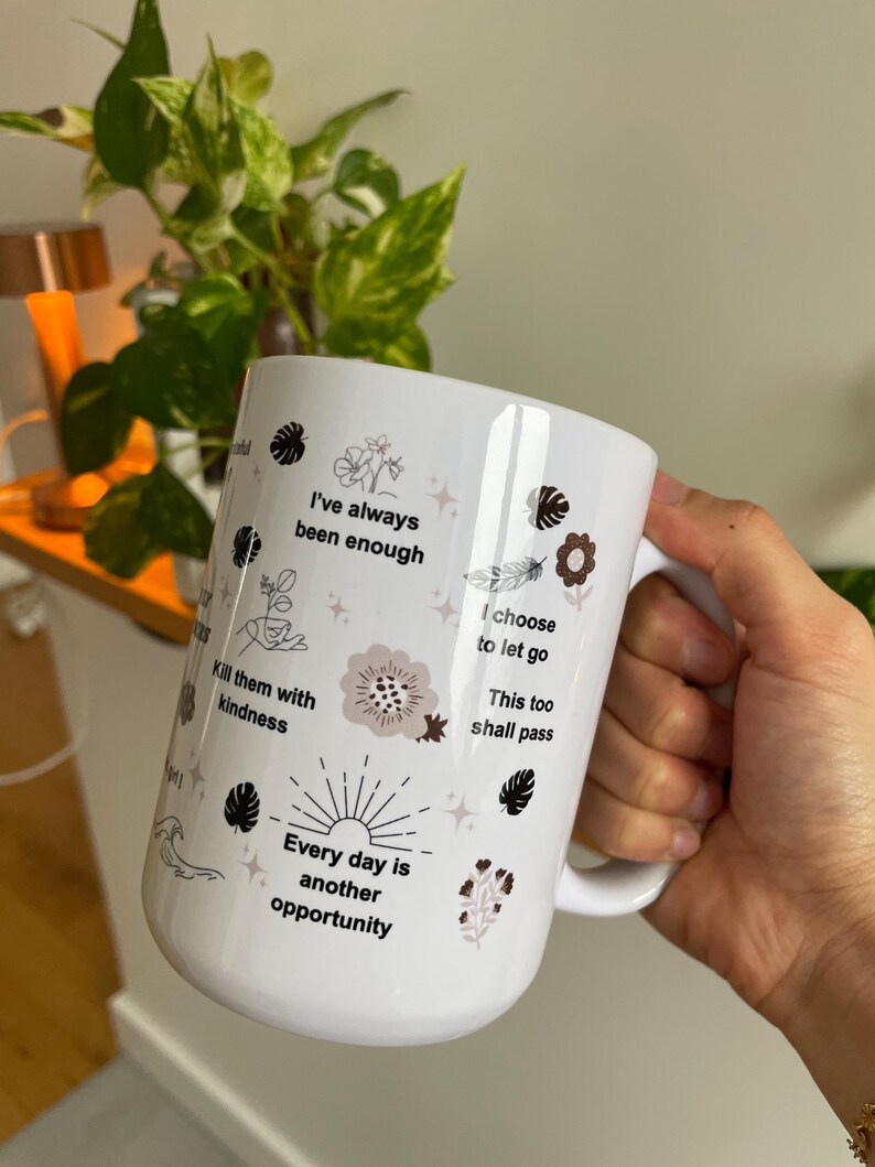 Mentale Gesundheit Becher: Tägliches Affirmationen Cup Geschenk Tech Girls 15oz Bild 2