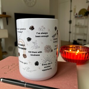 Mentale Gesundheit Becher: Tägliches Affirmationen Cup Geschenk Tech Girls 15oz Bild 5
